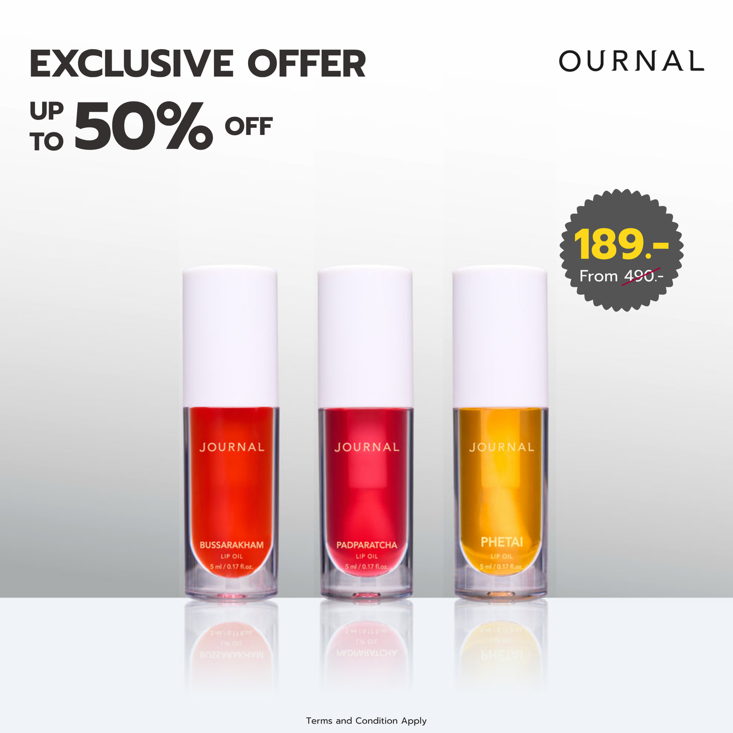 LIP OIL 5 ML. (เลือกสีได้)